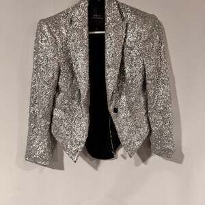 Robert Rodriguez Silver Sequin Blazer